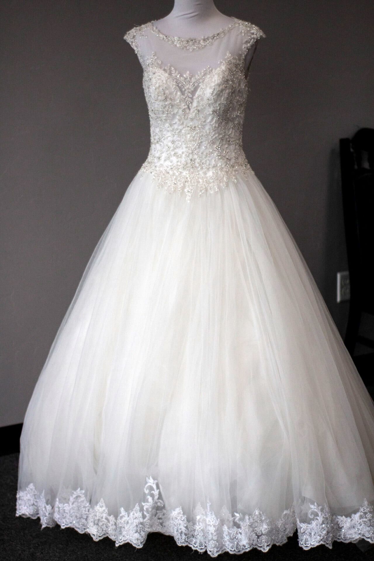 Wedding dress at Tangled in Tulle Bridal Outlet in Idaho Falls, Idaho