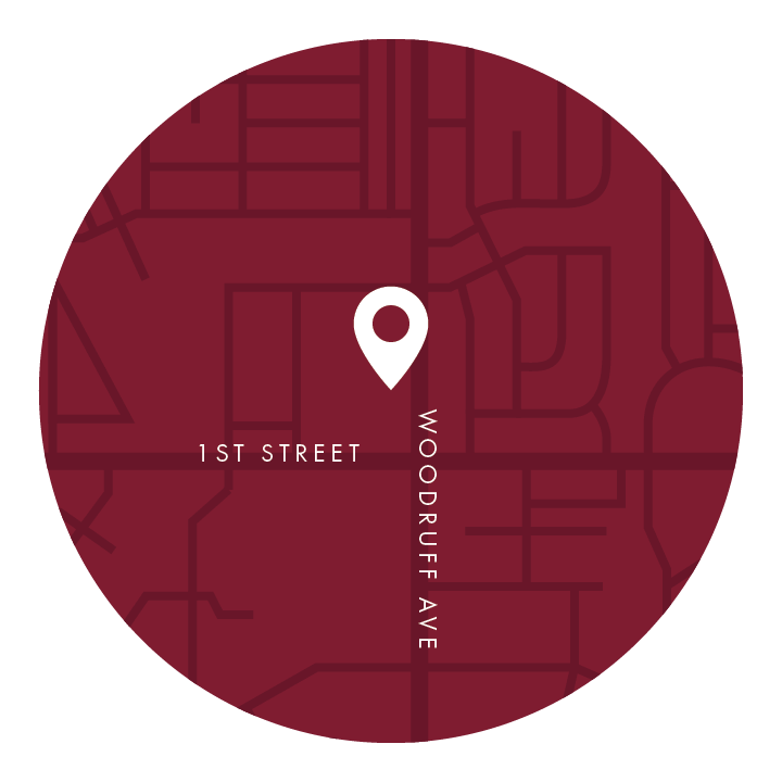 Map showing Tangled in Tulle on Woodruff Ave near 1st Street in Idaho Falls